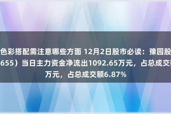 色彩搭配需注意哪些方面 12月2日股市必读：豫园股份（600655）当日主力资金净流出1092.65万元，占总成交额6.87%