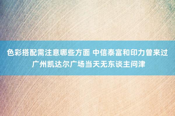 色彩搭配需注意哪些方面 中信泰富和印力曾来过 广州凯达尔广场当天无东谈主问津