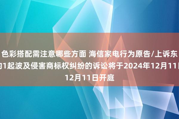 色彩搭配需注意哪些方面 海信家电行为原告/上诉东谈主的1起波及侵害商标权纠纷的诉讼将于2024年12月11日开庭