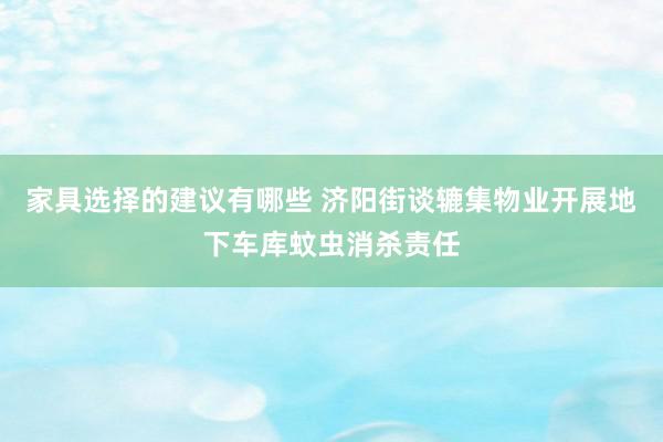 家具选择的建议有哪些 济阳街谈辘集物业开展地下车库蚊虫消杀责任