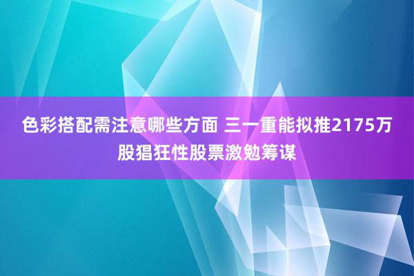 色彩搭配需注意哪些方面 三一重能拟推2175万股猖狂性股票激勉筹谋