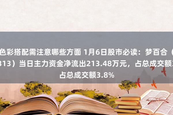 色彩搭配需注意哪些方面 1月6日股市必读：梦百合（603313）当日主力资金净流出213.48万元，占总成交额3.8%