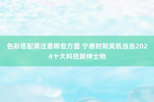 色彩搭配需注意哪些方面 宁德时期吴凯当选2024十大科技新绅士物