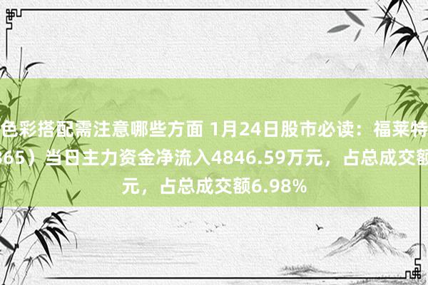 色彩搭配需注意哪些方面 1月24日股市必读：福莱特（601865）当日主力资金净流入4846.59万元，占总成交额6.98%