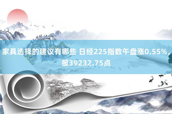 家具选择的建议有哪些 日经225指数午盘涨0.55%，报39232.75点