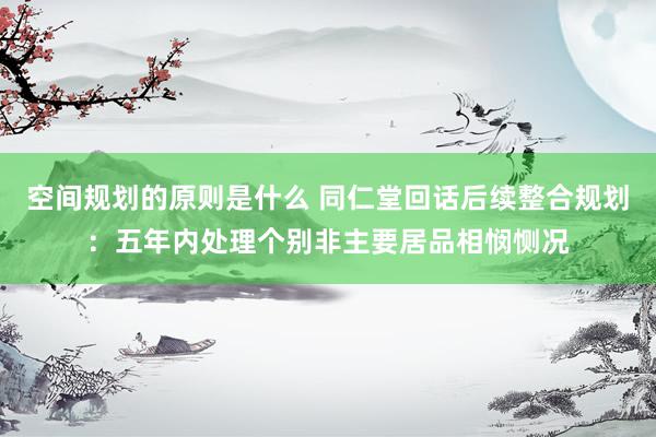 空间规划的原则是什么 同仁堂回话后续整合规划：五年内处理个别非主要居品相悯恻况