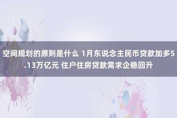 空间规划的原则是什么 1月东说念主民币贷款加多5.13万亿元 住户住房贷款需求企稳回升