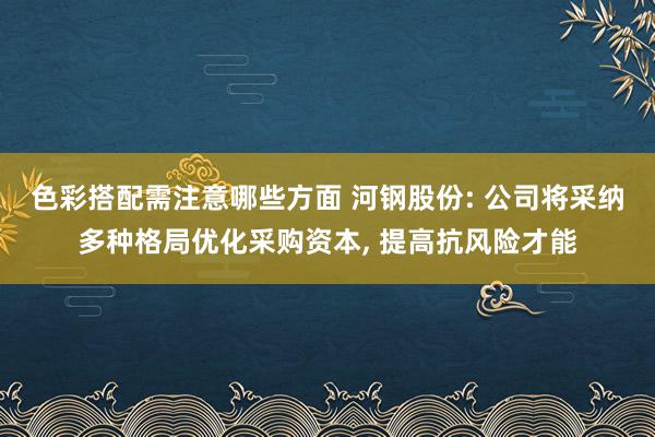 色彩搭配需注意哪些方面 河钢股份: 公司将采纳多种格局优化采购资本, 提高抗风险才能