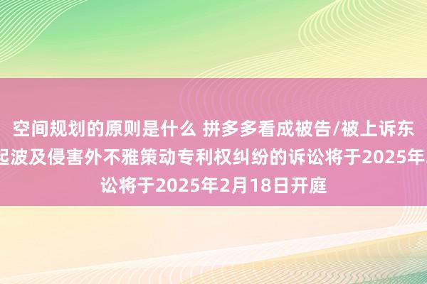 空间规划的原则是什么 拼多多看成被告/被上诉东说念主的11起波及侵害外不雅策动专利权纠纷的诉讼将于2025年2月18日开庭