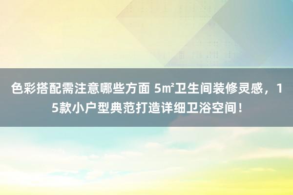 色彩搭配需注意哪些方面 5㎡卫生间装修灵感，15款小户型典范打造详细卫浴空间！