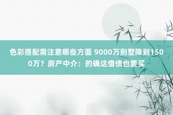 色彩搭配需注意哪些方面 9000万别墅降到1500万？房产中介：的确这借债也要买