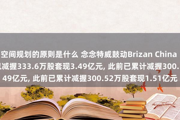 空间规划的原则是什么 念念特威鼓动Brizan China Holdings Limited拟减握333.6万股套现3.49亿元, 此前已累计减握300.52万股套现1.51亿元