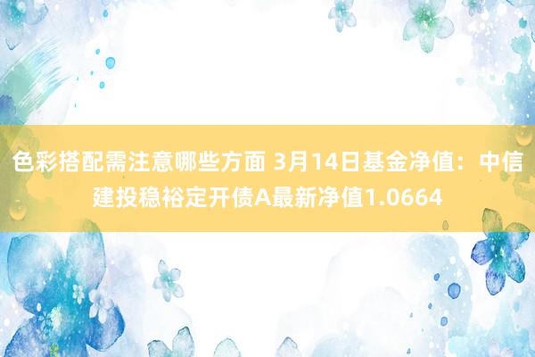 色彩搭配需注意哪些方面 3月14日基金净值：中信建投稳裕定开债A最新净值1.0664